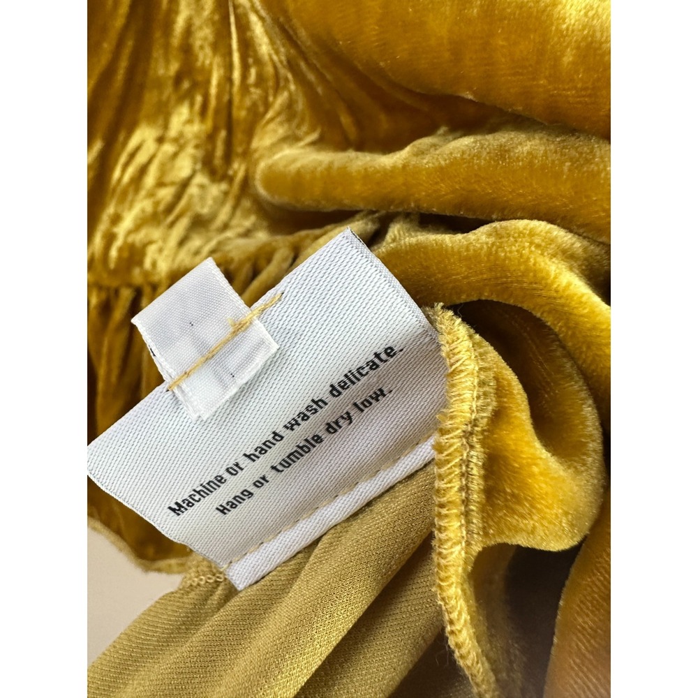 Hearts Desire Butterfly Top Long Velvet Gold Ruffle Asymmetric Tunic Medium - Picture 11 of 13